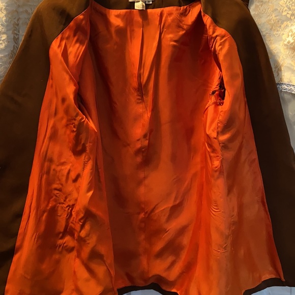 IN TRANSIT VINTAGE POLYESTER BROWN BLAZER SZ 10 - Picture 11 of 11